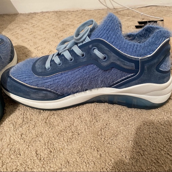 Chanel Suede Calfskin Stretch Fabric CC Sneakers - Picture 7 of 14